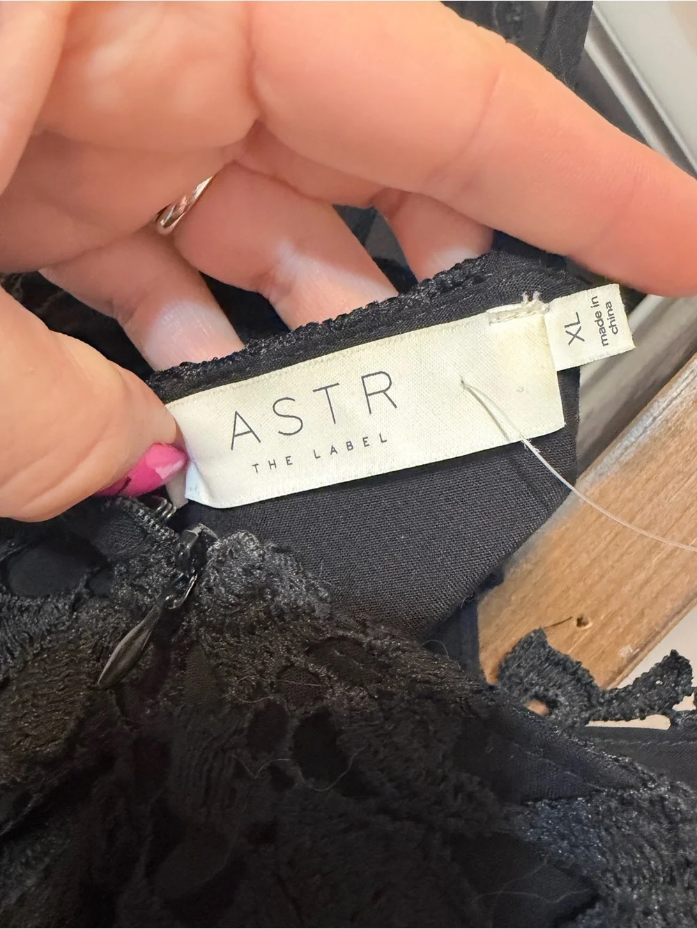 ASTR The Label Black Lace Midi Dress Floral Slip Cocktail Wedding Guest XL - Picture 5 of 6